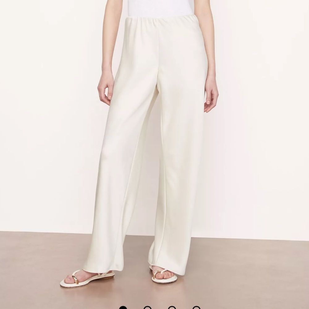 NWT Vince Satin Bias Pants Ecru